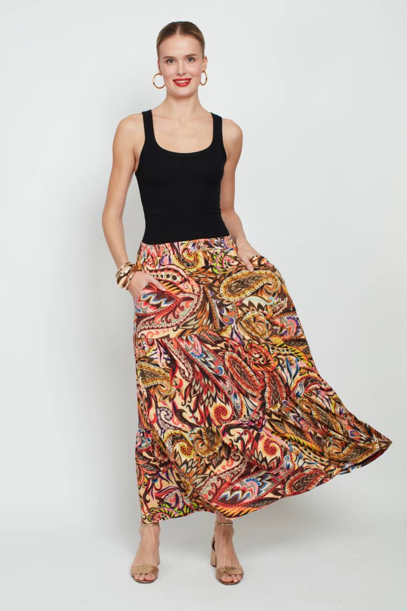GRIFFIN SKIRT WILD PAISLEY PRINT