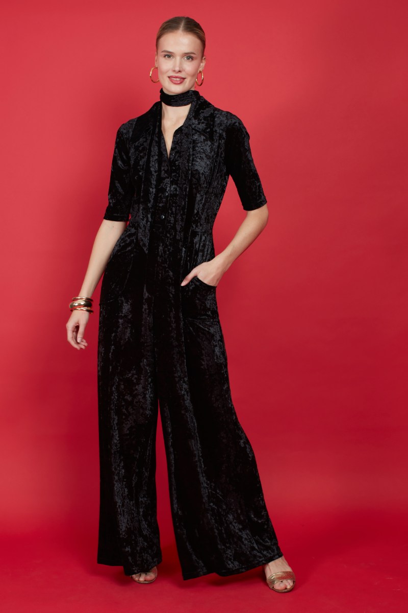 PHOENIX JUMPSUIT BLACK VELVET